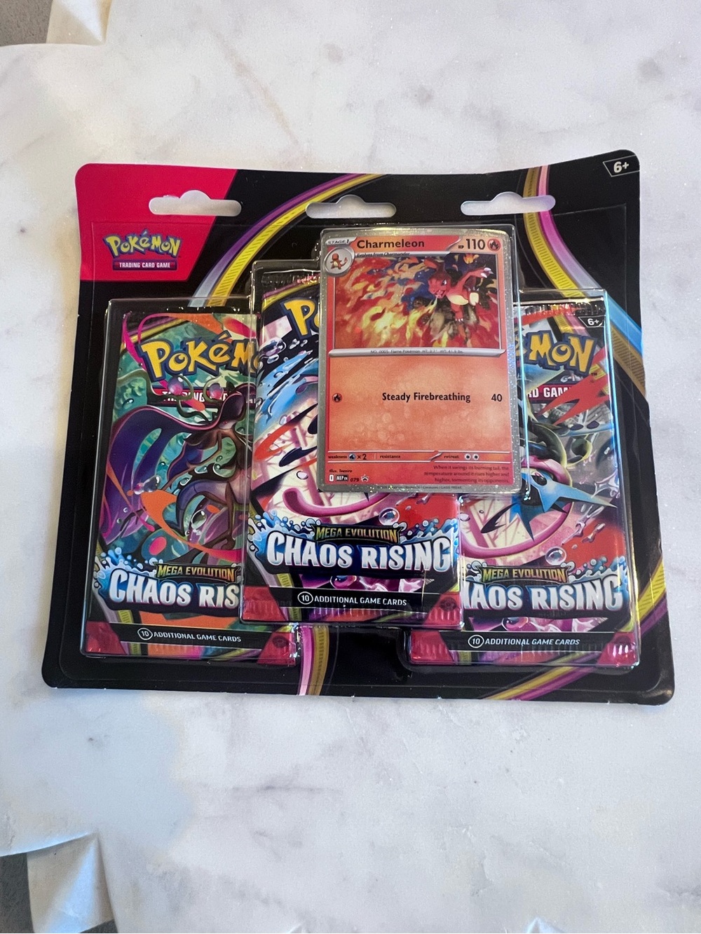 Pokémon TCG Chaos Rising 3-Pack Blister Charmeleon Promo Factory Sealed